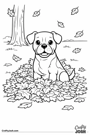 Kawaii boxer leaf pile