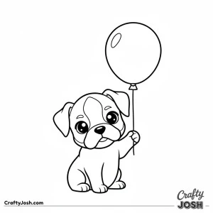 Kawaii boxer with balloon