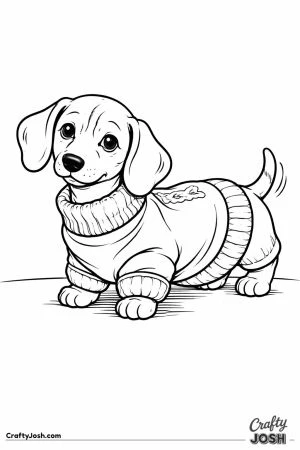 Kawaii dachshund puppy sweater