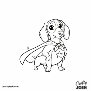 Kawaii dachshund superhero