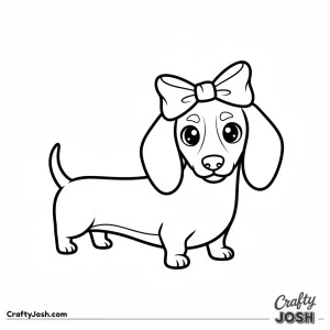 Kawaii dachshund with bow
