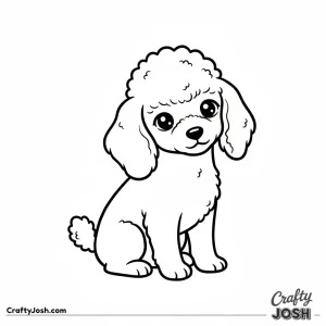 Kawaii poodle puppy sitting