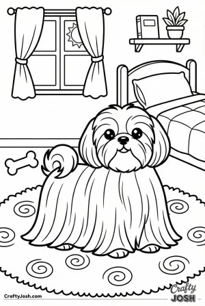 Kawaii shih tzu cozy bedroom