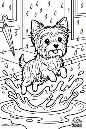 Kawaii yorkshire terrier puddle jump