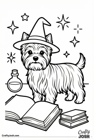 Kawaii yorkshire terrier wizard adventure