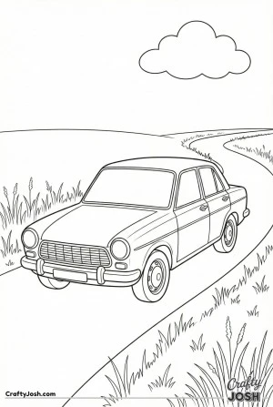 Kids car coloring page 01