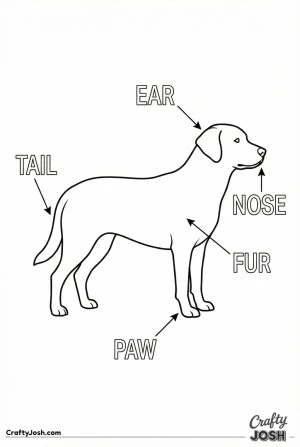 Labeled dog anatomy