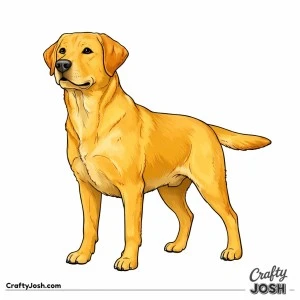 Labrador alert standing