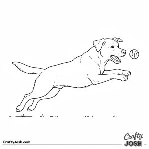 Labrador leaping for ball