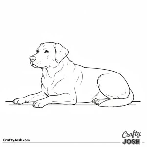 Labrador resting side view