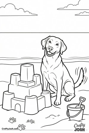 Labrador sandcastle