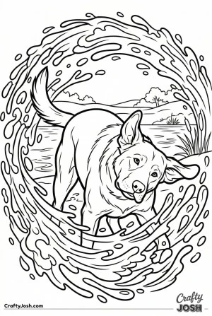 Labrador shaking off water