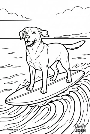 Labrador surfing