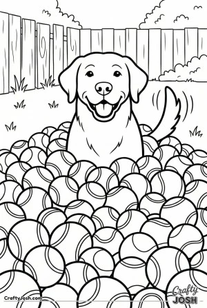 Labrador tennis ball mountain