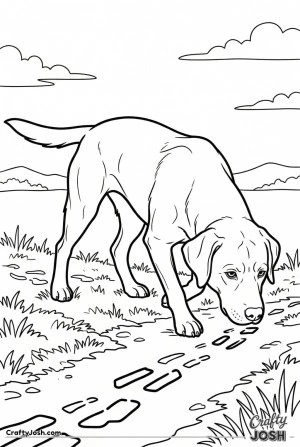 Labrador tracking scent