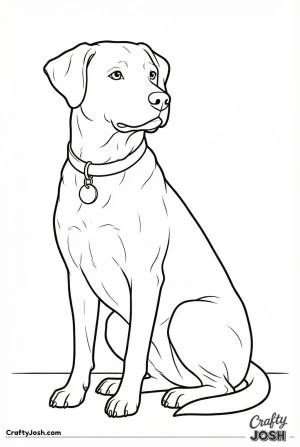 Loyal dog with collar