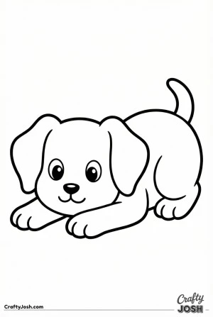 Lying down puppy resting