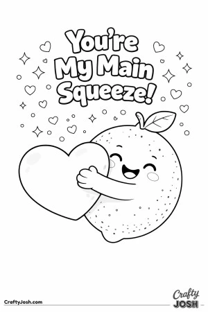 Add a splash of sweetness to Valentine’s Day with this “You’re My Main Squeeze!” lemon coloring page! Featuring a cheerful lemon hugging a ..