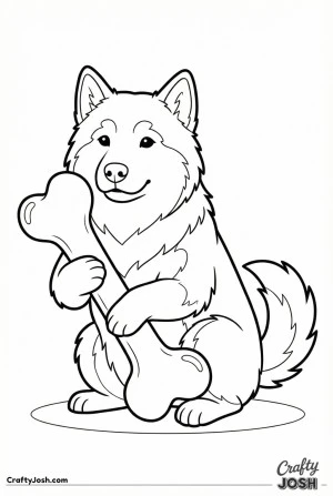 Malamute with oversized bone