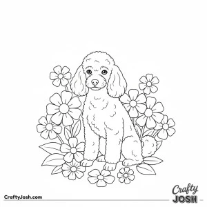 Miniature poodle flower patch