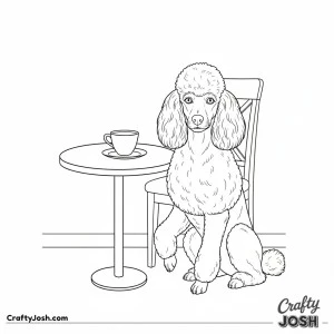 Miniature poodle tea time scene