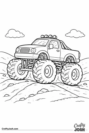 Monster truck on hills