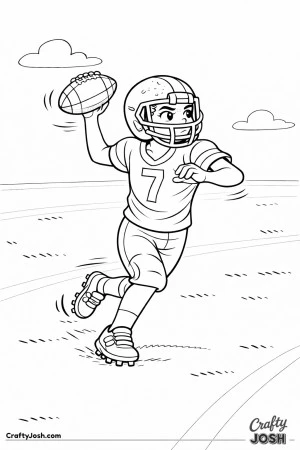 A young quarterback throws the football while moving forward and focusing on the passing lane ahead