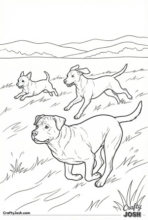 Pack of running dogs