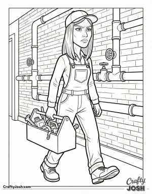 Plumber carrying toolbox