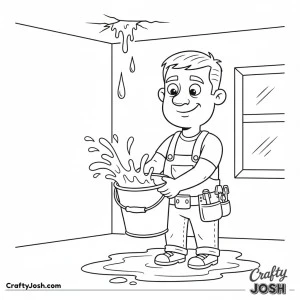 Plumber catching drips