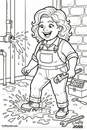 Plumber splashing boots