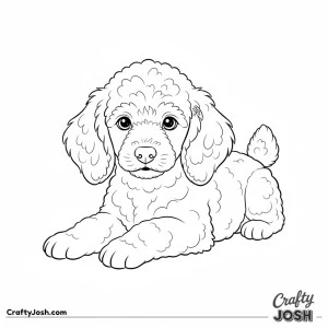 Poodle puppy lying down