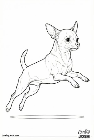 Realistic chihuahua dynamic jump