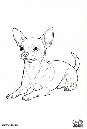 Realistic chihuahua resting pose