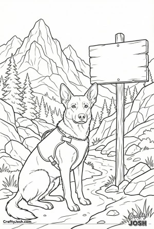 Rescue dog mountain trail