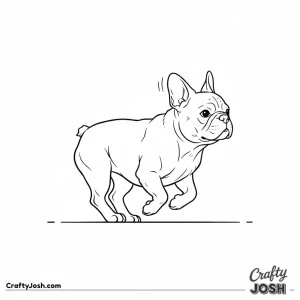 Running french bulldog diagonal