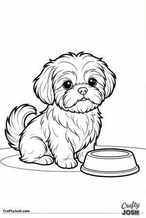 Shih tzu puppy sitting sweetly