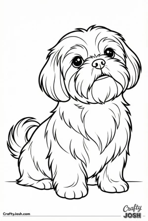 Shih tzu side profile sitting