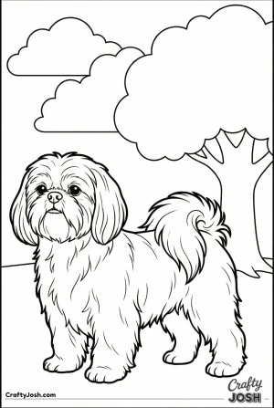 Shih tzu standing in park