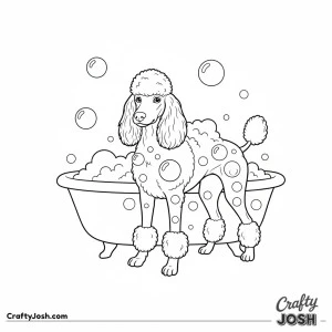 Silly bath time poodle