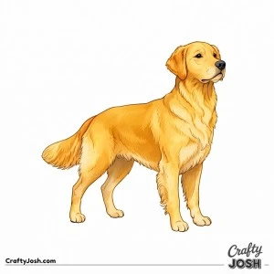 Simple standing golden retriever