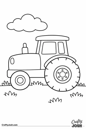 Simple tractor on grass