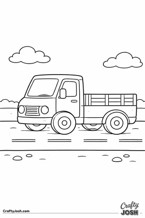 Simple truck straight road