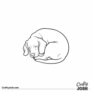 Sleeping curled beagle