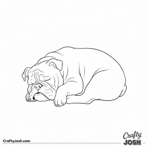 Sleeping curled english bulldog