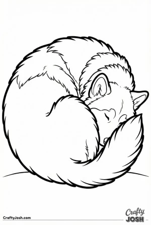 Sleeping curled malamute