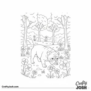 Spring park bulldog scene