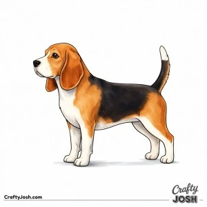 Standing beagle