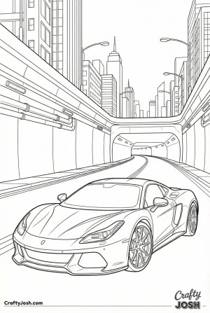 Supercar underpass through. city