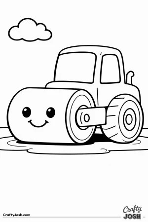 This simple road roller features a big front drum and rounded shapes designed especially for toddlers ages 2–4